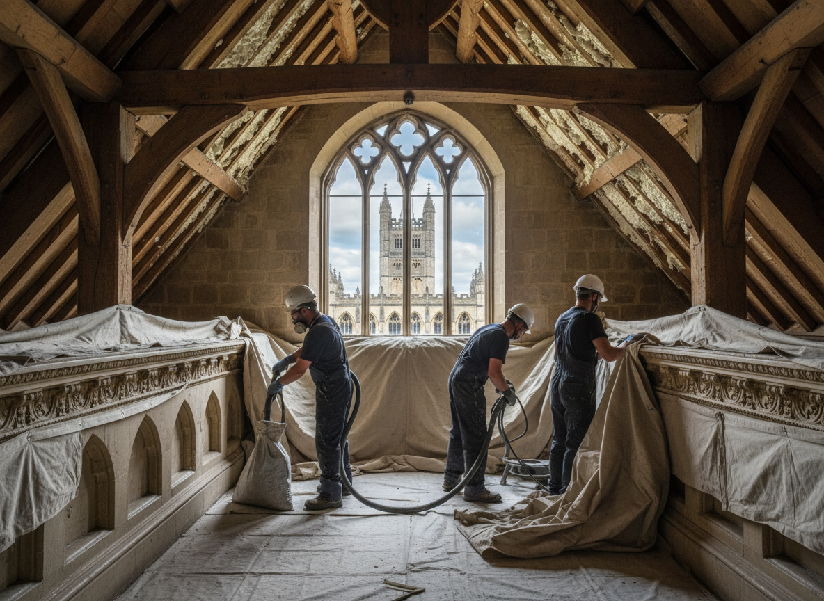 Protecting Original Features During Spray Foam Removal Near Bath Abbey