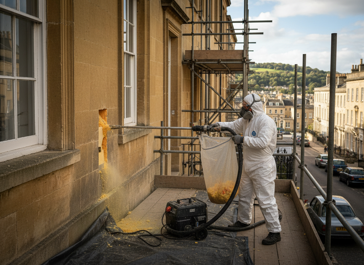 Cavity Wall Spray Foam Removal in Bath, Somerset